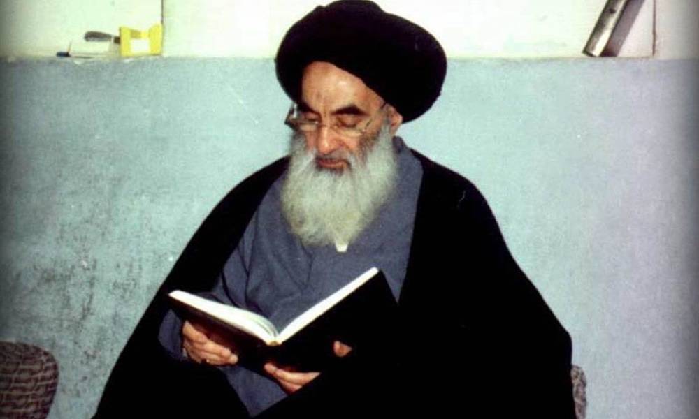شــاهـــد بالصـــور : زيـــارة وفـــداً مـــن متظاهـــري كـــربلاء المـــرجع السيستانـــي في المستشــفى