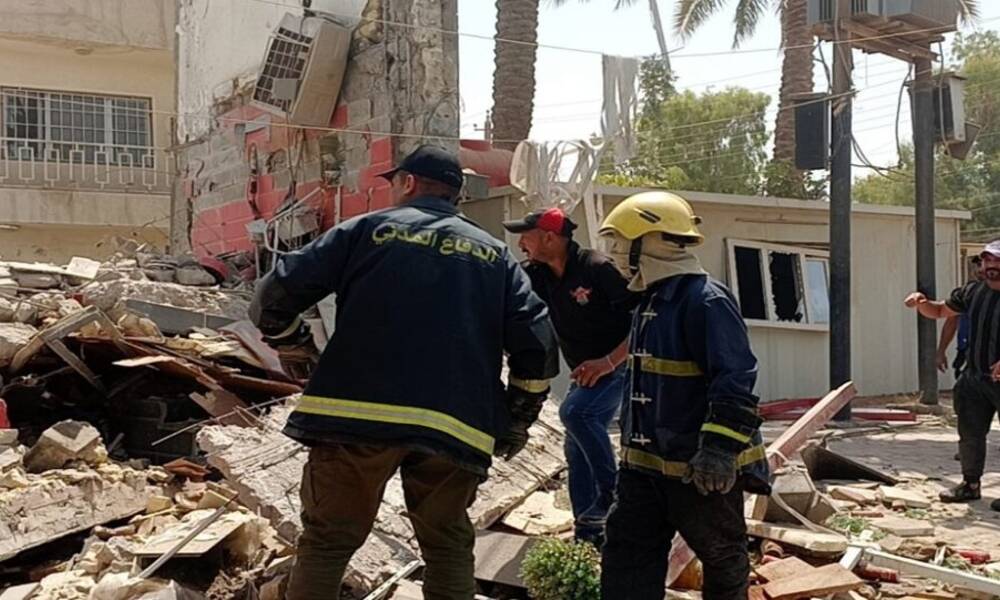 انهيار مطعم بانفجار اسفر عن قتلى وسط بغداد‎‎