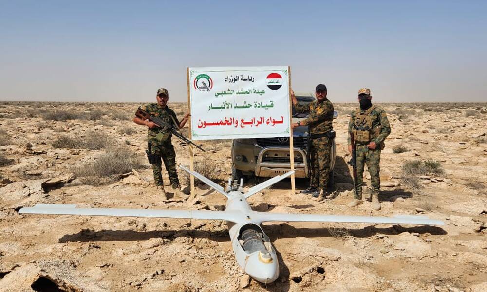 طائرة مسيرة مفخخة تُصيب عناصر من الحشد الشعبي في صحراء الأنبار