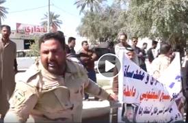 بالفيديو .. جرحى الجيش العراقي "يتظاهرون" للمطالبة بقطع اراضي ومساكن لعوائلهم