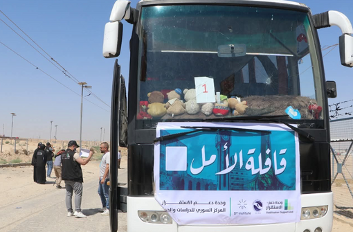 قافلة الأمل تتحرك من "الهول".. 178 نازحاً يعودون طوعاً إلى حلب